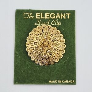 Vintage Gold Tone Scarf Clip #1953